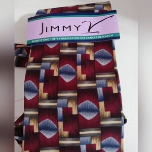 Jim Valvano Stonehenge 2nd Collection 100% Silk Geometric Pattern Necktie